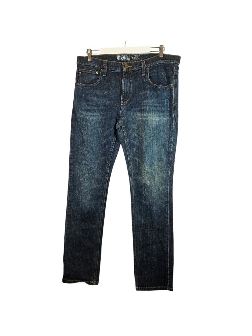 Freeworld Mens 38 Messenger Skinny Stretch Dark Wash Jeans hipster casual retro